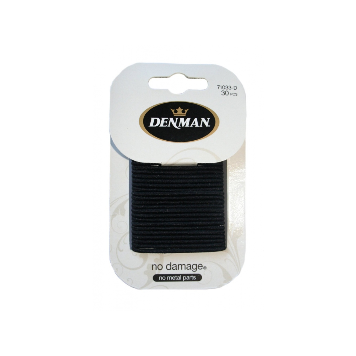 Denman Hair Ties Black 2mm X30 Shampoo Plus