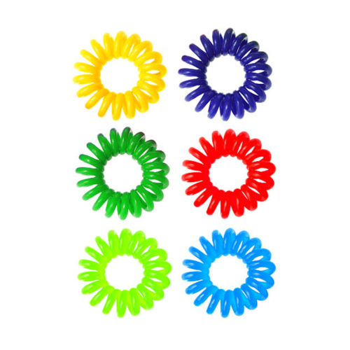 Spiral Hair Ties Small Coloured - 6 Pack - Image 1
